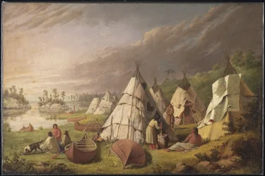 Indian Encampment on Lake Huron, c.1845